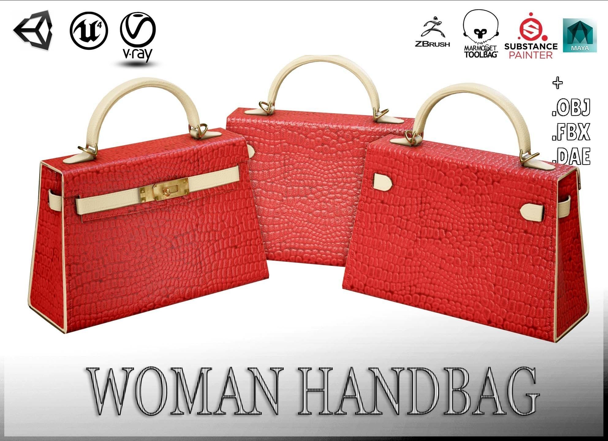 Woman Handbag 3D Model Collection_24