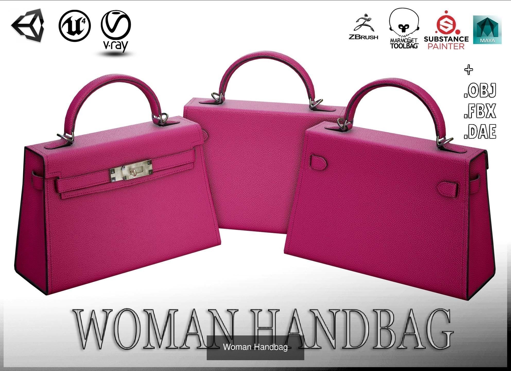 Woman Handbag 3D Model Collection_17