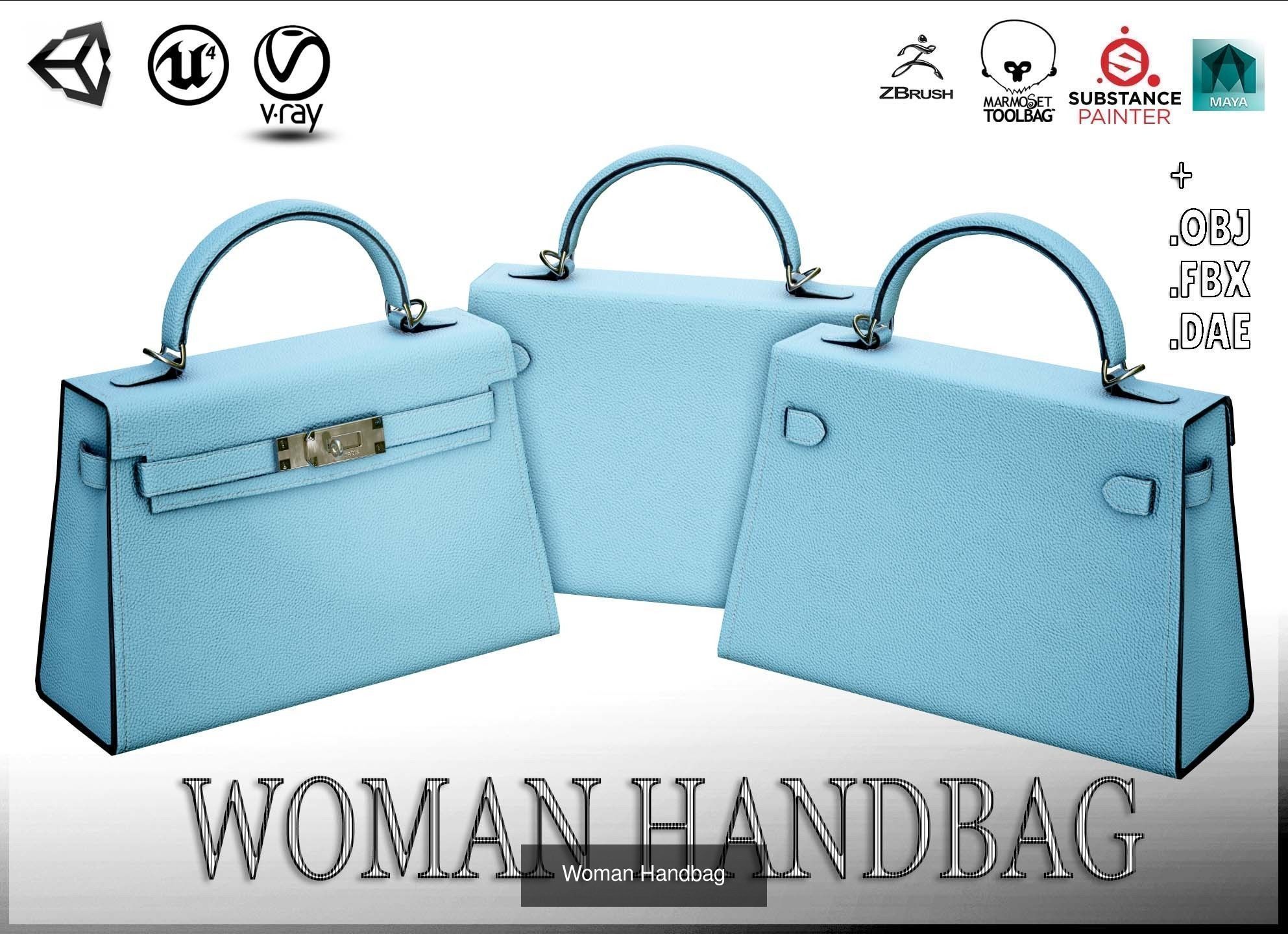 Woman Handbag 3D Model Collection_15