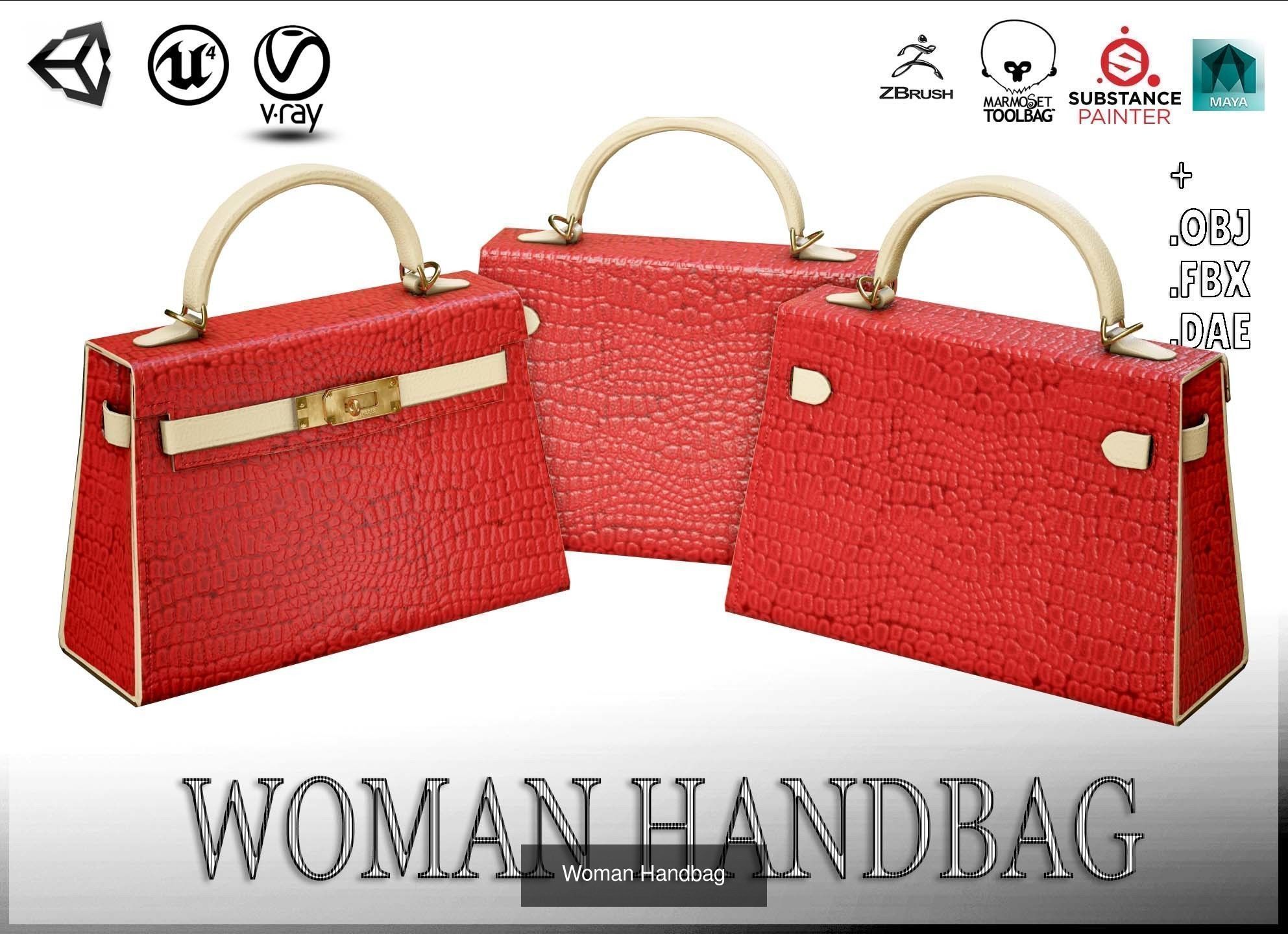 Woman Handbag 3D Model Collection_23