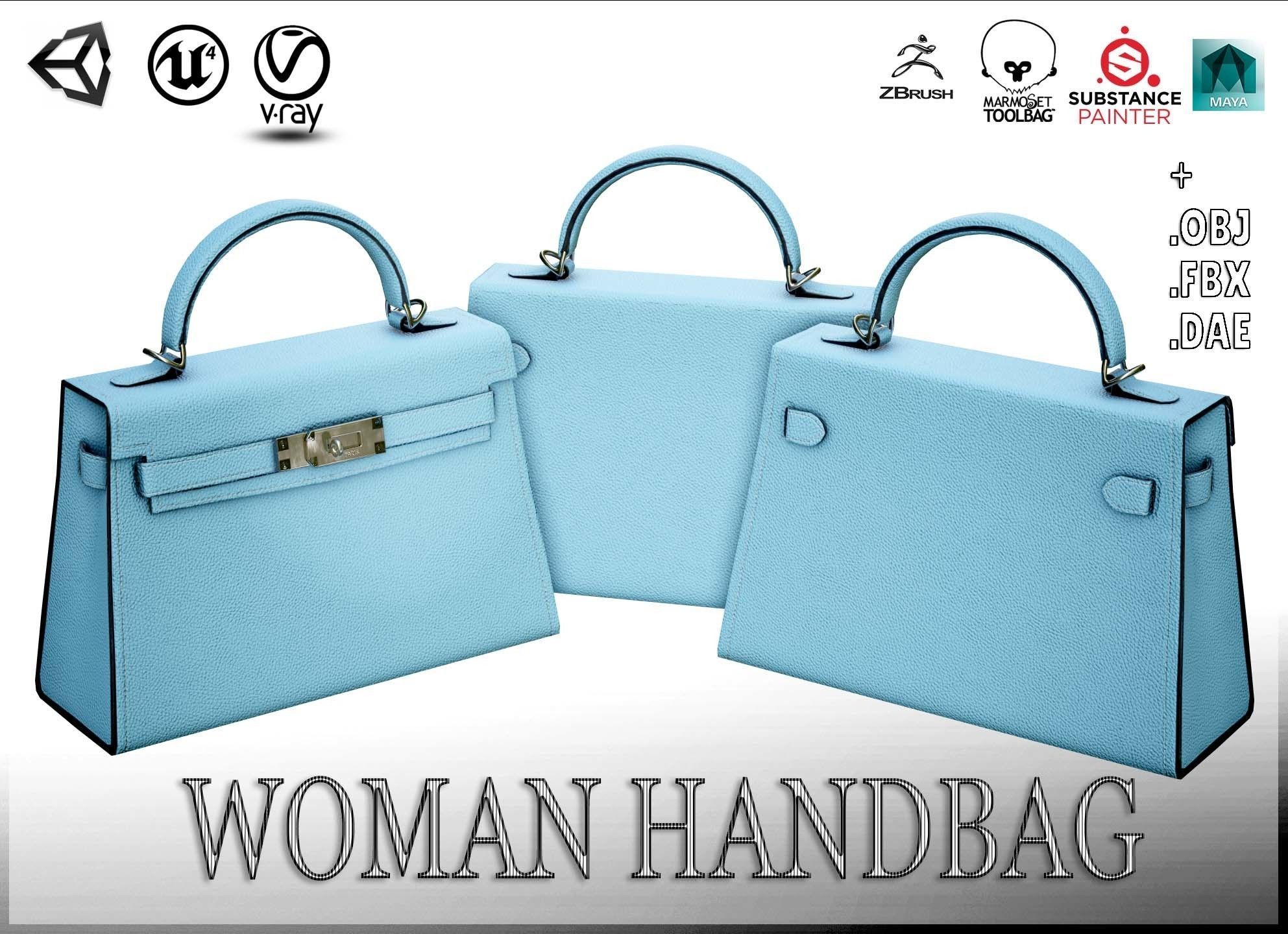 Woman Handbag 3D Model Collection_16
