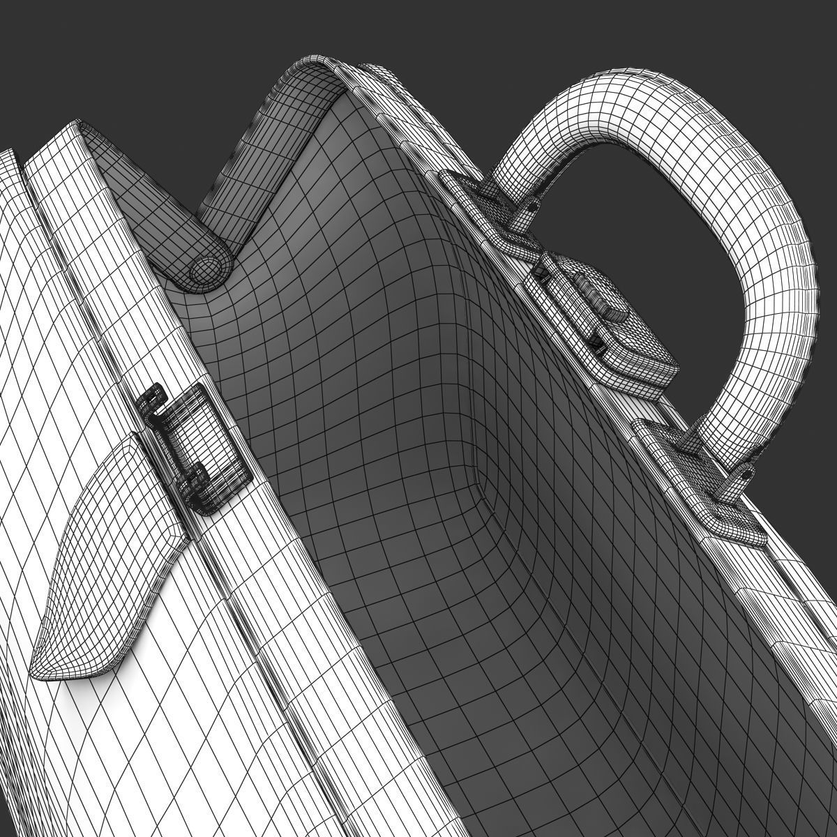 Doctors Black Bag Low-poly 3D model_13