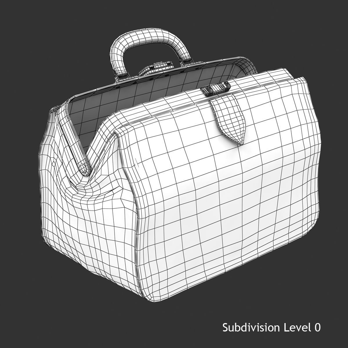 Doctors Black Bag Low-poly 3D model_8