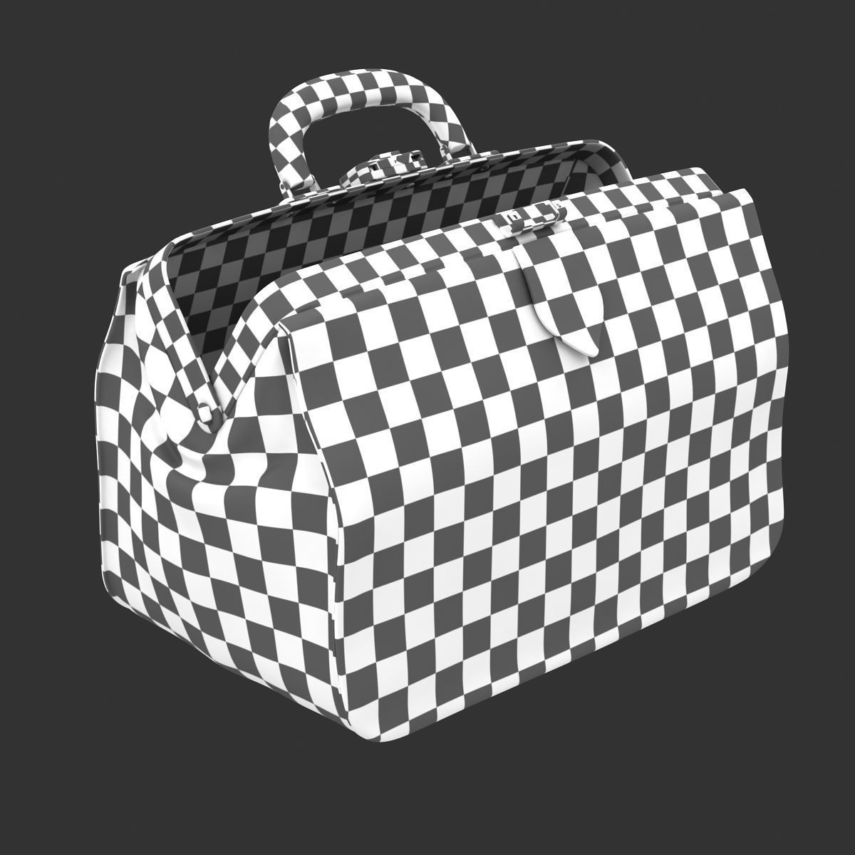 Doctors Black Bag Low-poly 3D model_14