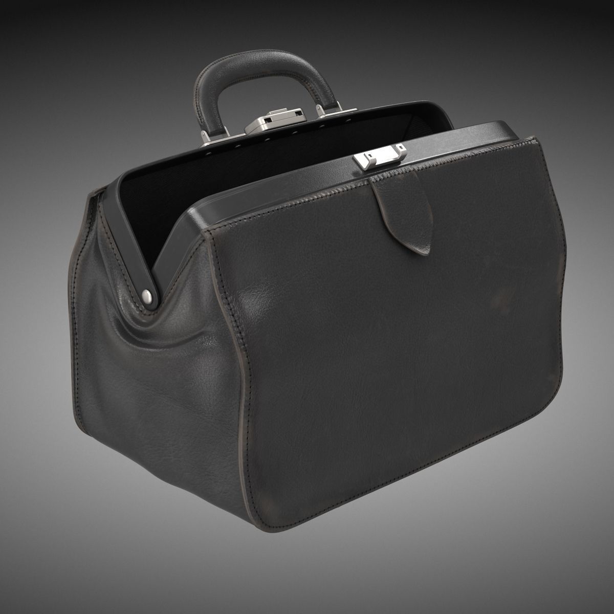 Doctors Black Bag Low-poly 3D model_1