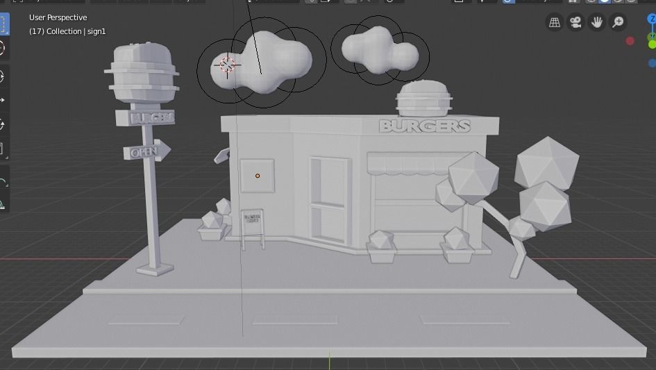 Burger House Low-poly 3D model_3