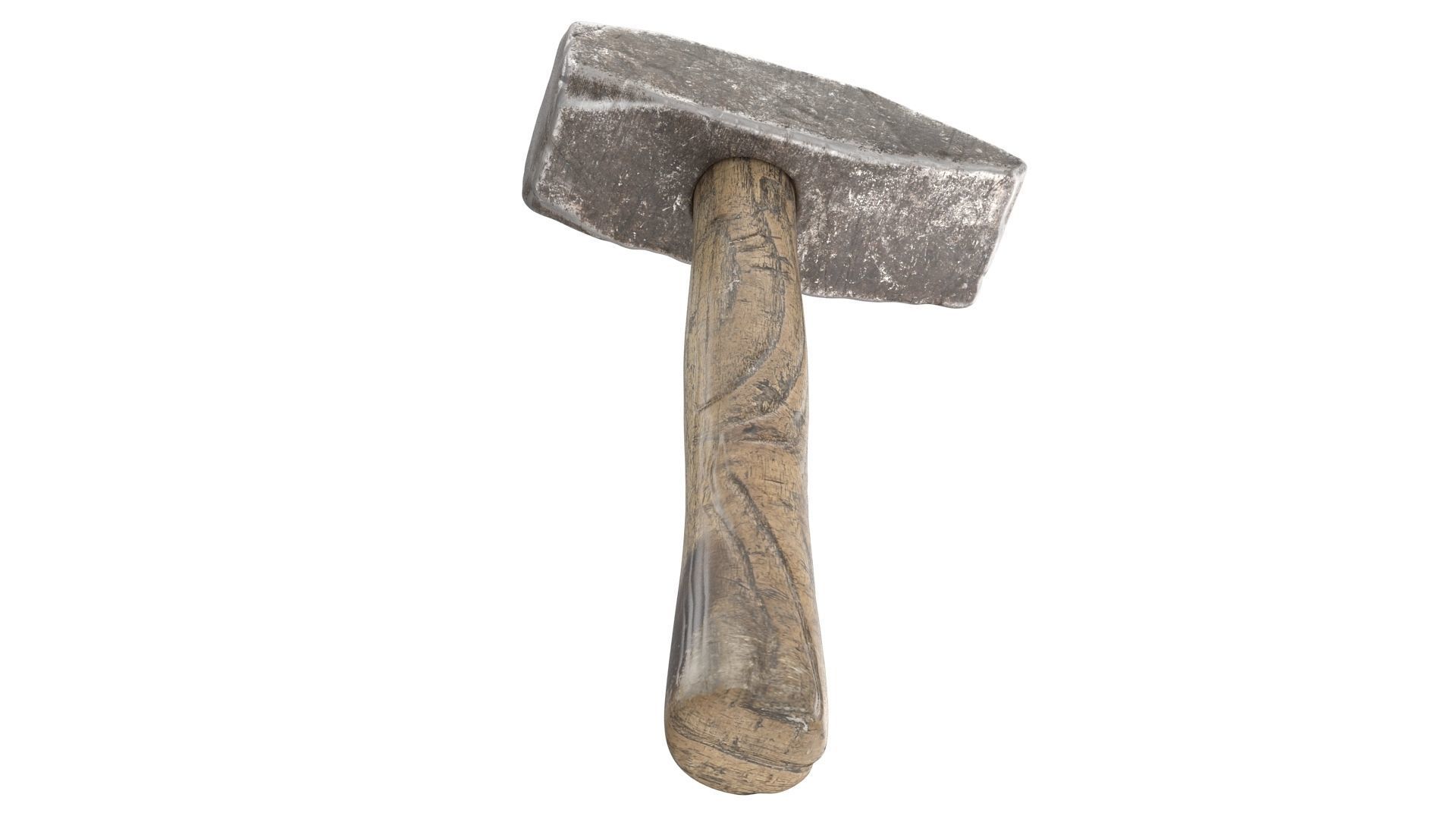Old Hammer - Highpoly Low-poly 3D model_5