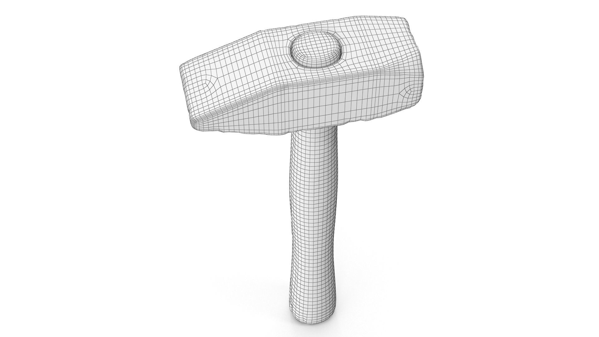 Old Hammer - Highpoly Low-poly 3D model_6