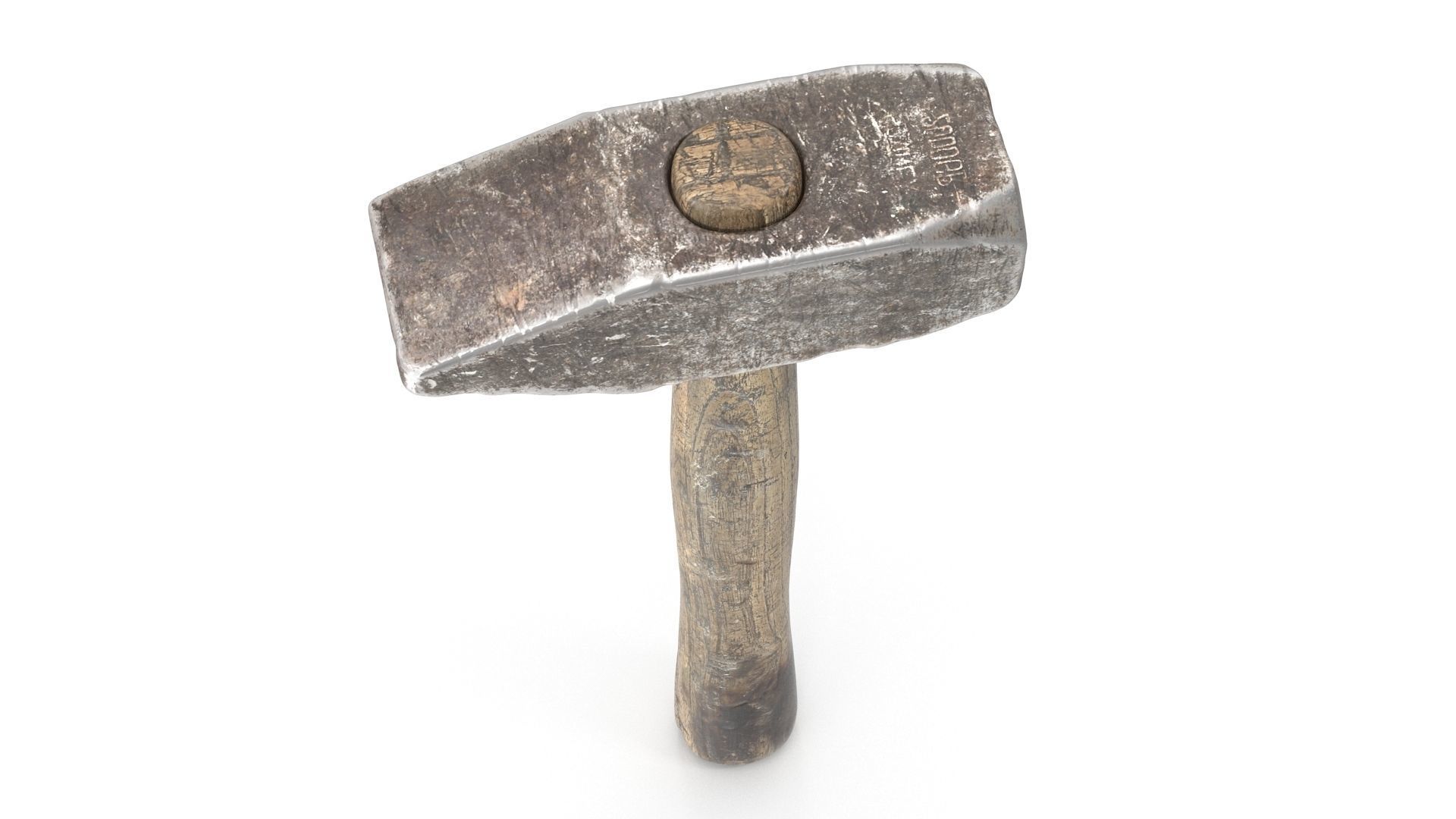 Old Hammer - Highpoly Low-poly 3D model_4