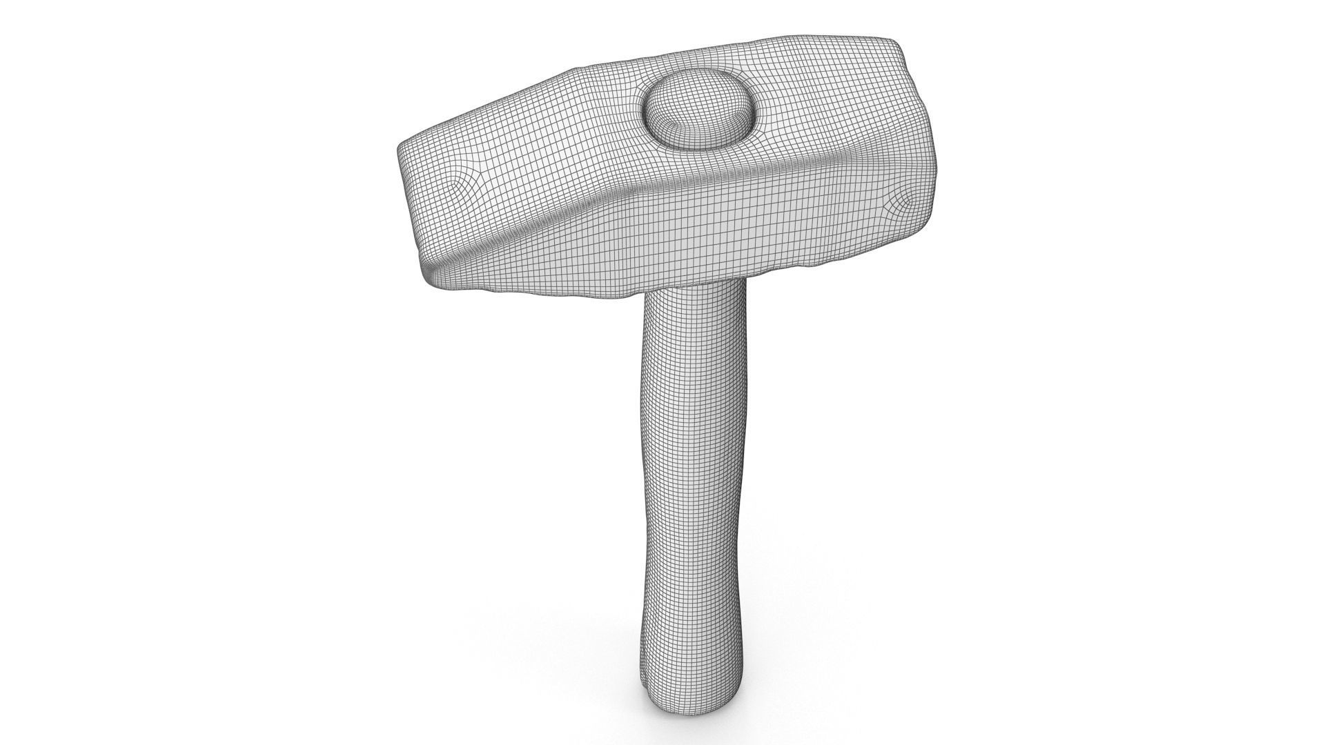 Old Hammer - Highpoly Low-poly 3D model_7
