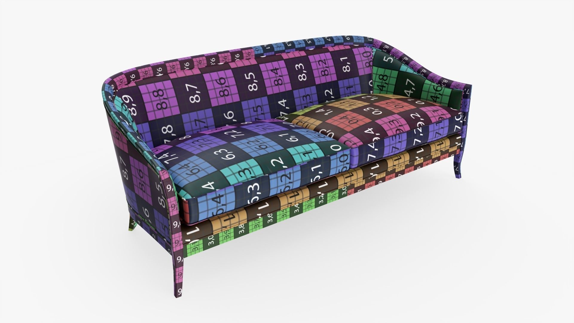Sofa cabriole style 02 3D model_9