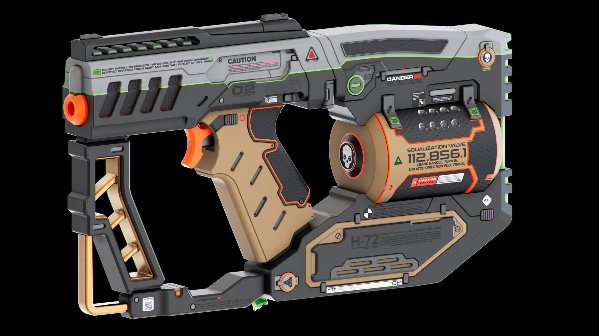 Sci-Fi Guns Set Kitbash 3D model_16