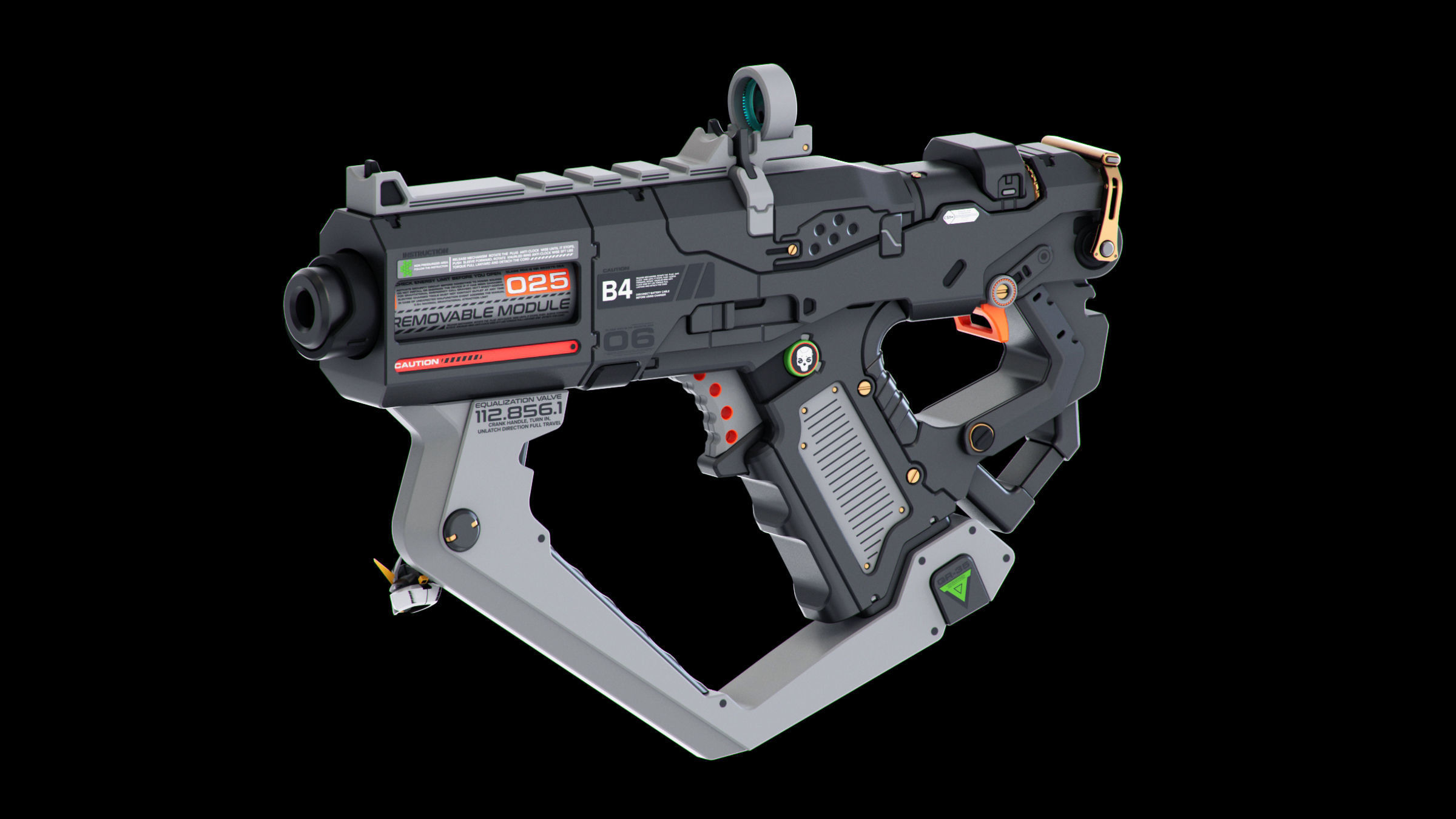 Sci-Fi Guns Set Kitbash 3D model_8