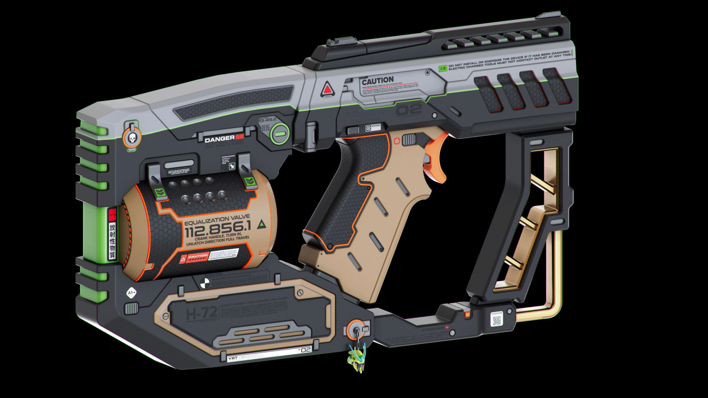 Sci-Fi Guns Set Kitbash 3D model_15