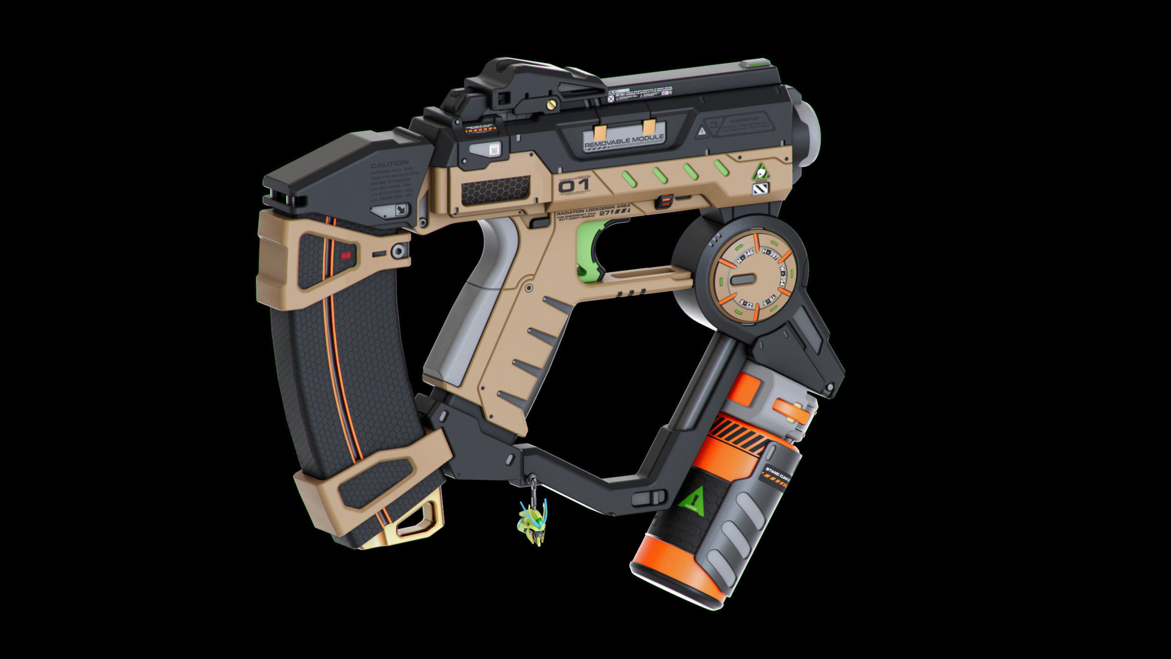 Sci-Fi Guns Set Kitbash 3D model_13
