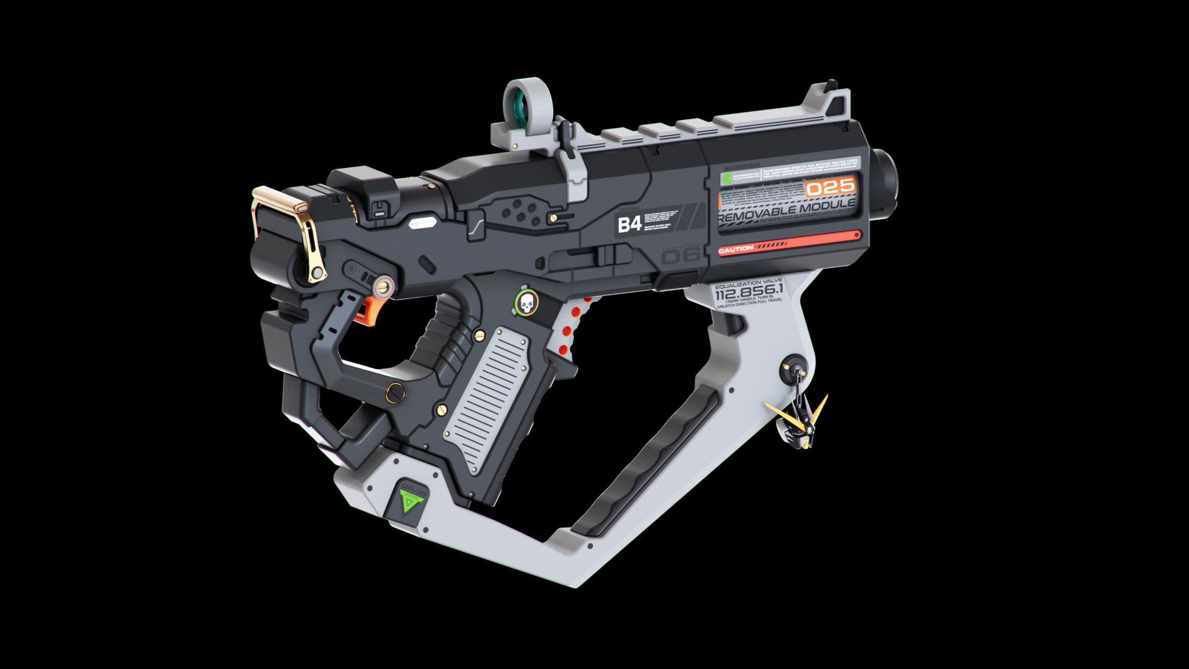 Sci-Fi Guns Set Kitbash 3D model_7