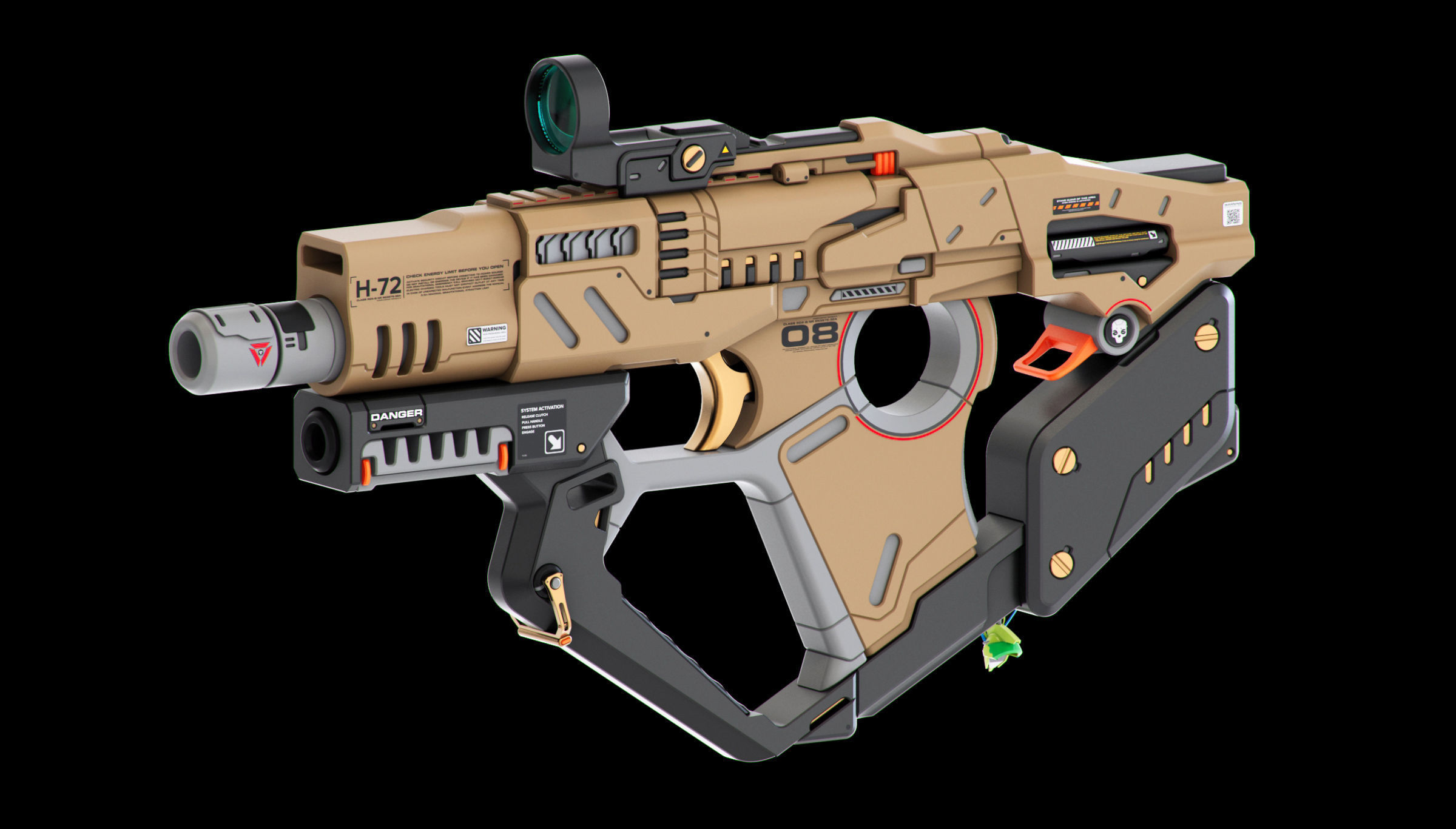 Sci-Fi Guns Set Kitbash 3D model_12