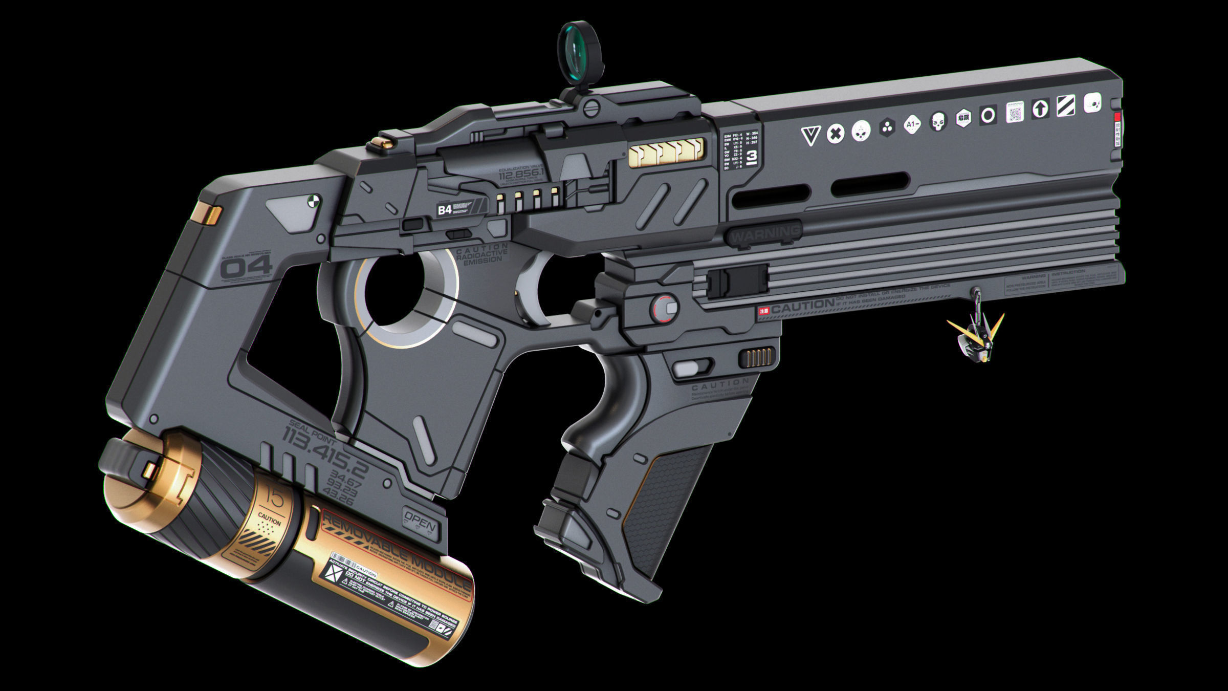 Sci-Fi Guns Set Kitbash 3D model_9