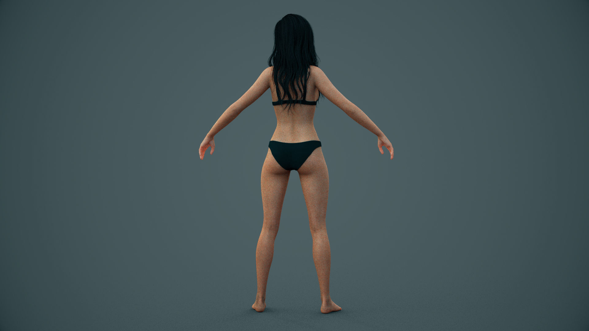 Rigged Female Model with Facial Blend shapes Low-poly 3D model_5