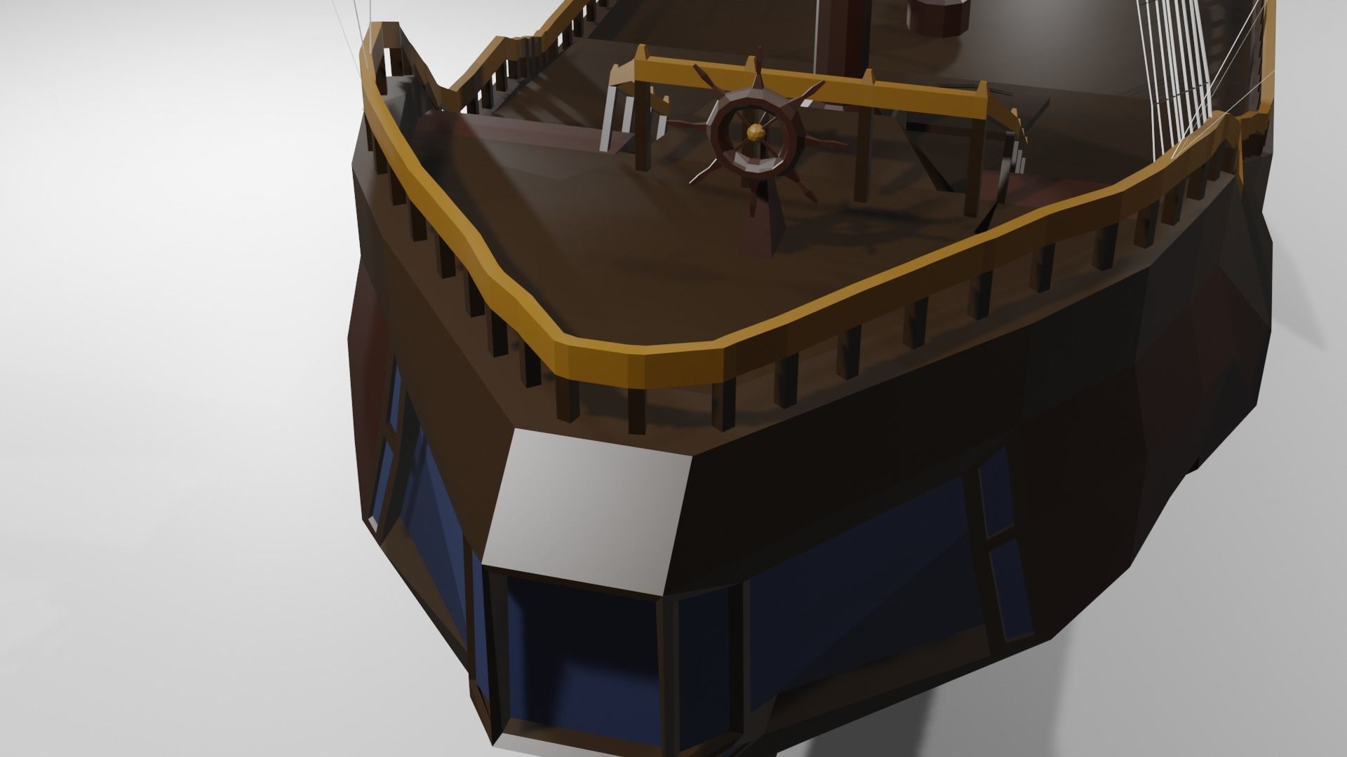 Low poly pirate ship Free low-poly 3D model_6