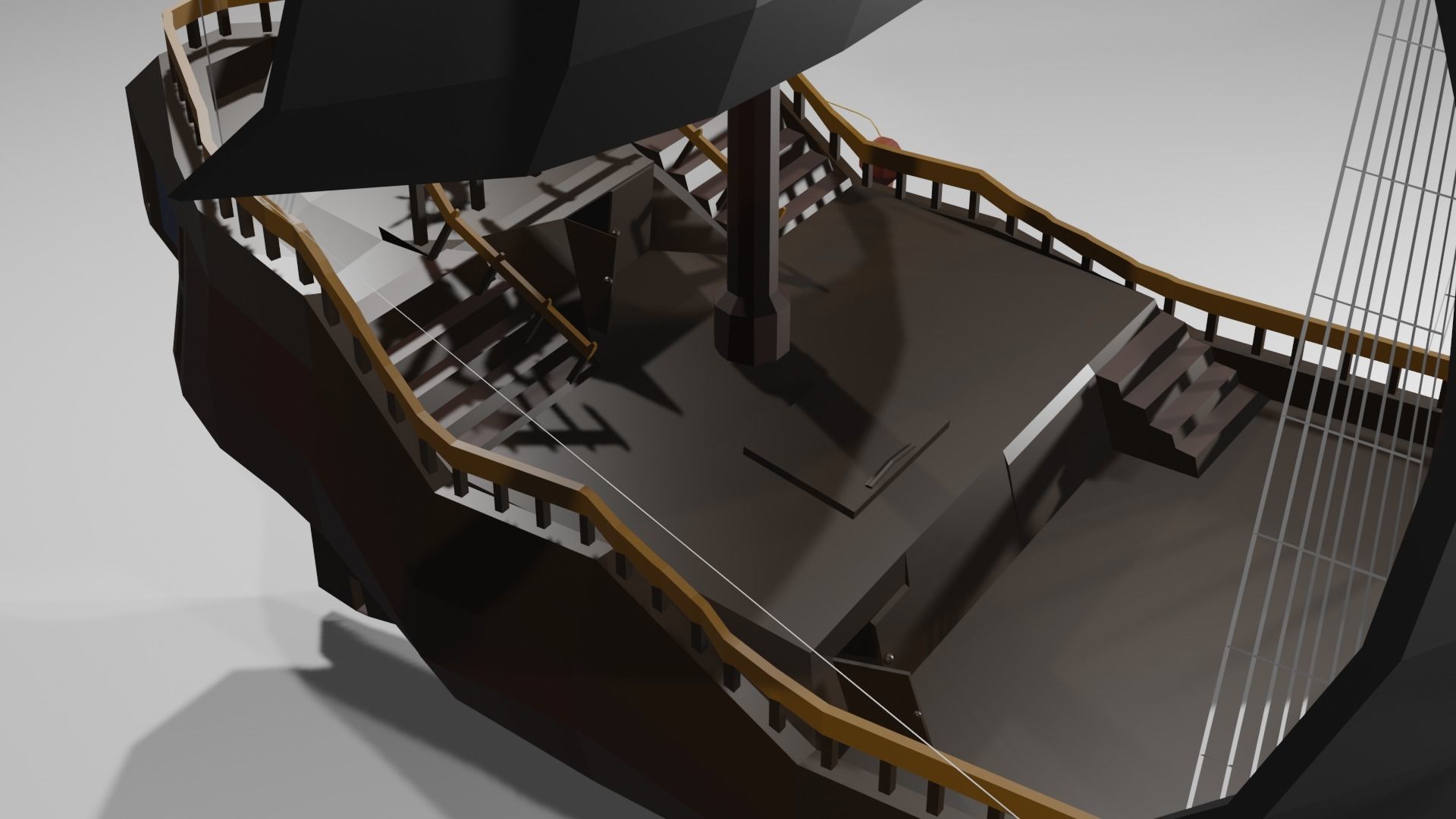 Low poly pirate ship Free low-poly 3D model_7
