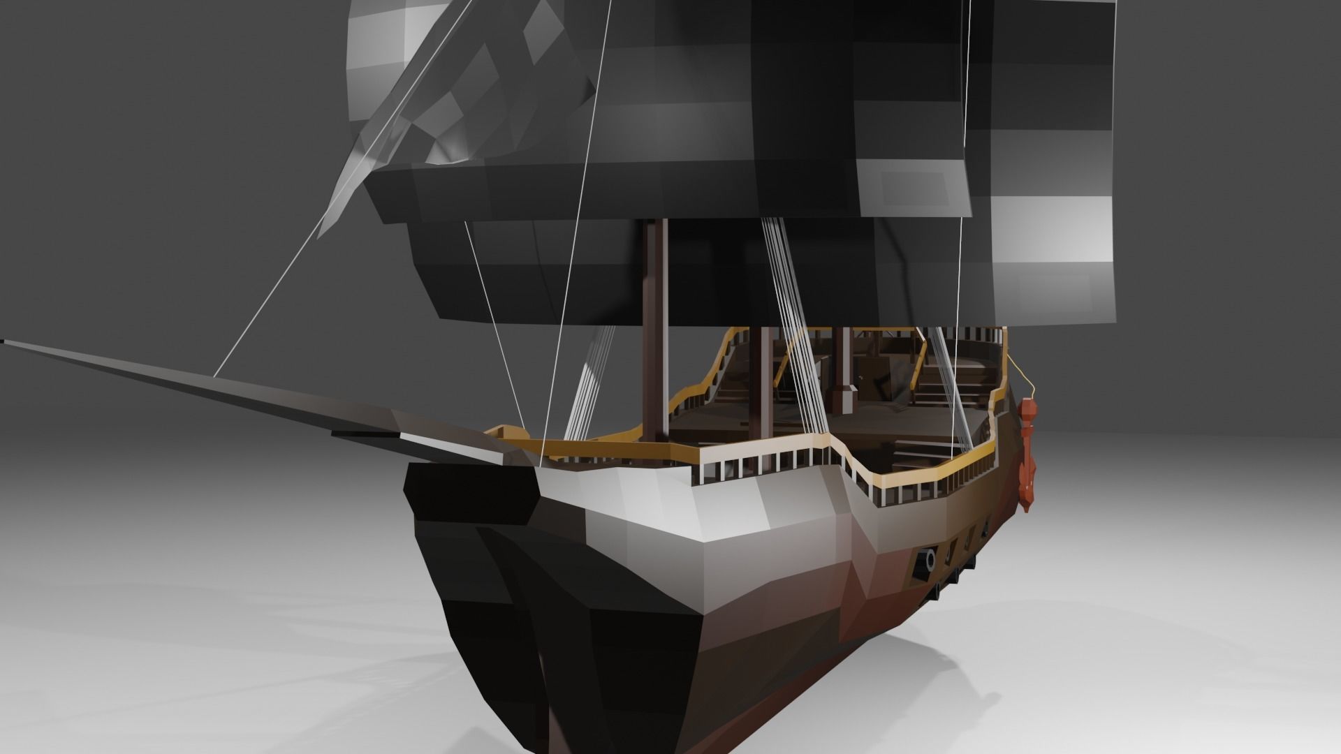 Low poly pirate ship Free low-poly 3D model_9