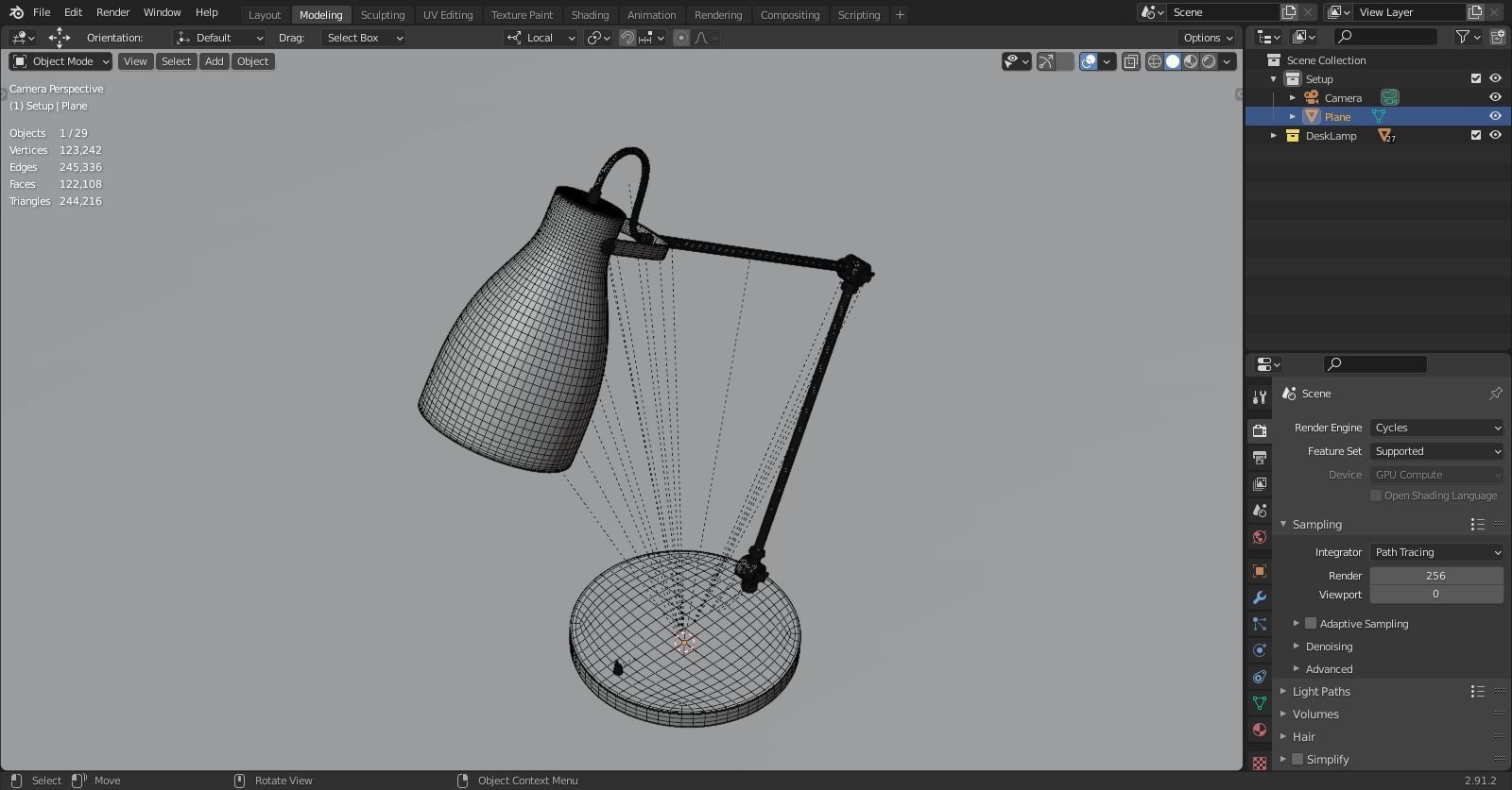 Green Table Desk Lamp 3D Model Free 3D model_9