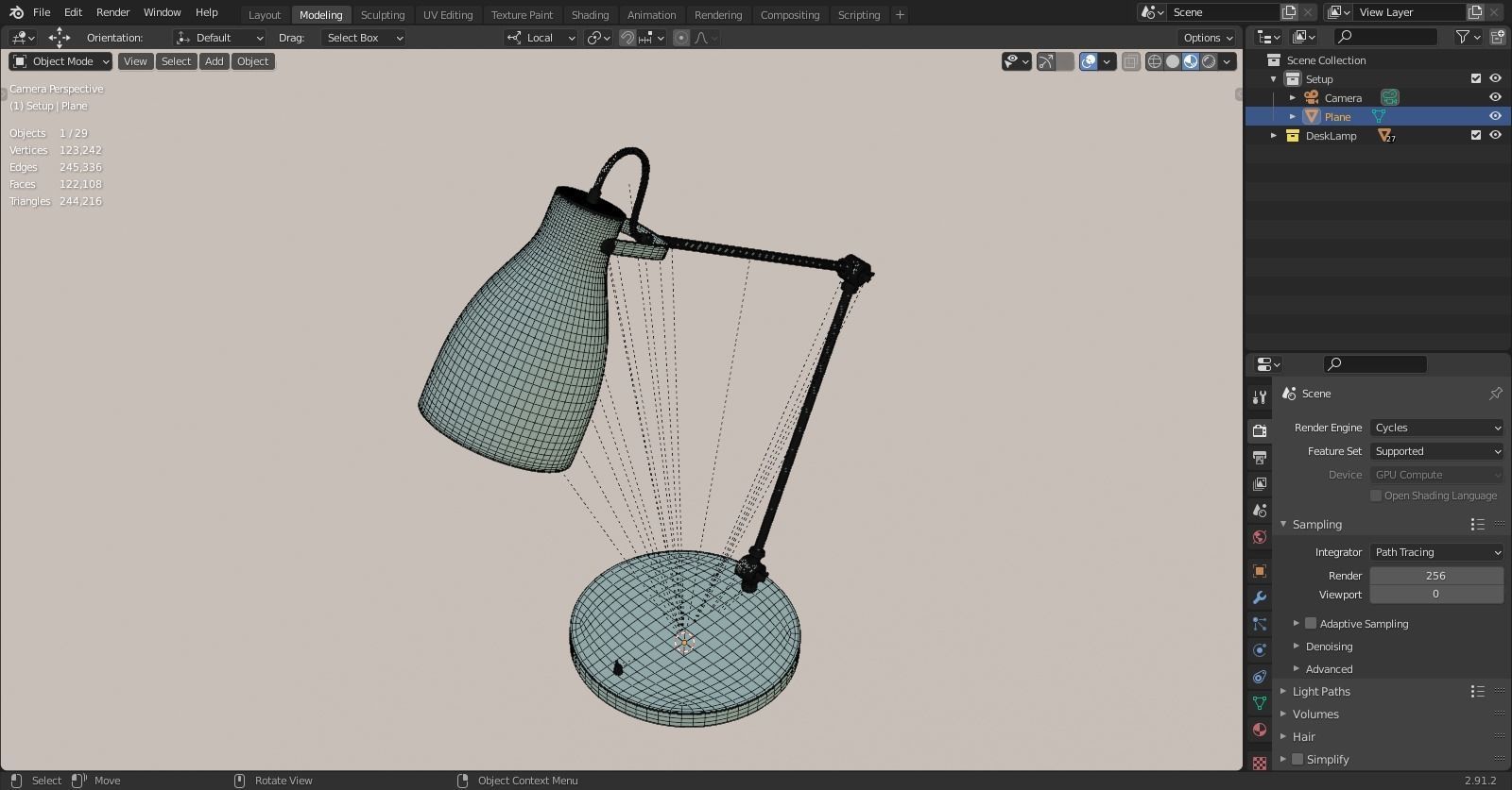 Green Table Desk Lamp 3D Model Free 3D model_10