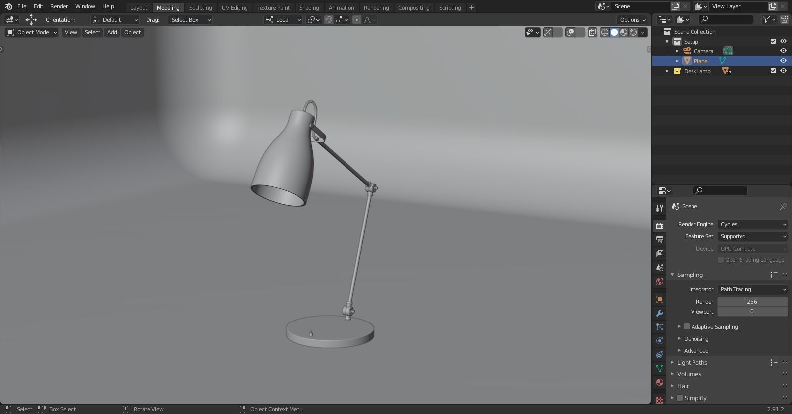 Green Table Desk Lamp 3D Model Free 3D model_11
