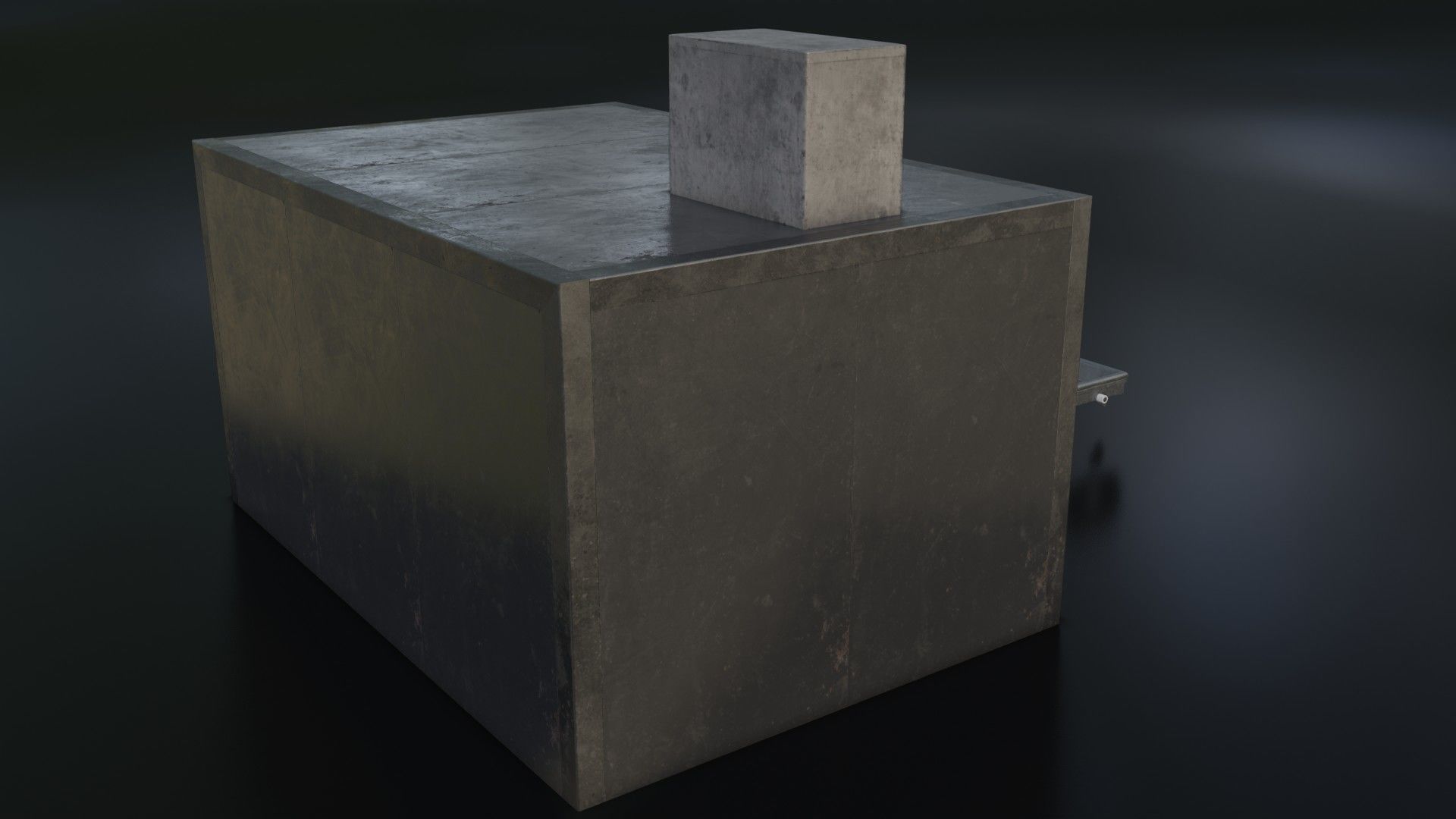 Old Dirty Morgue Drawer - Mortuary Fridge Low-poly 3D model_25