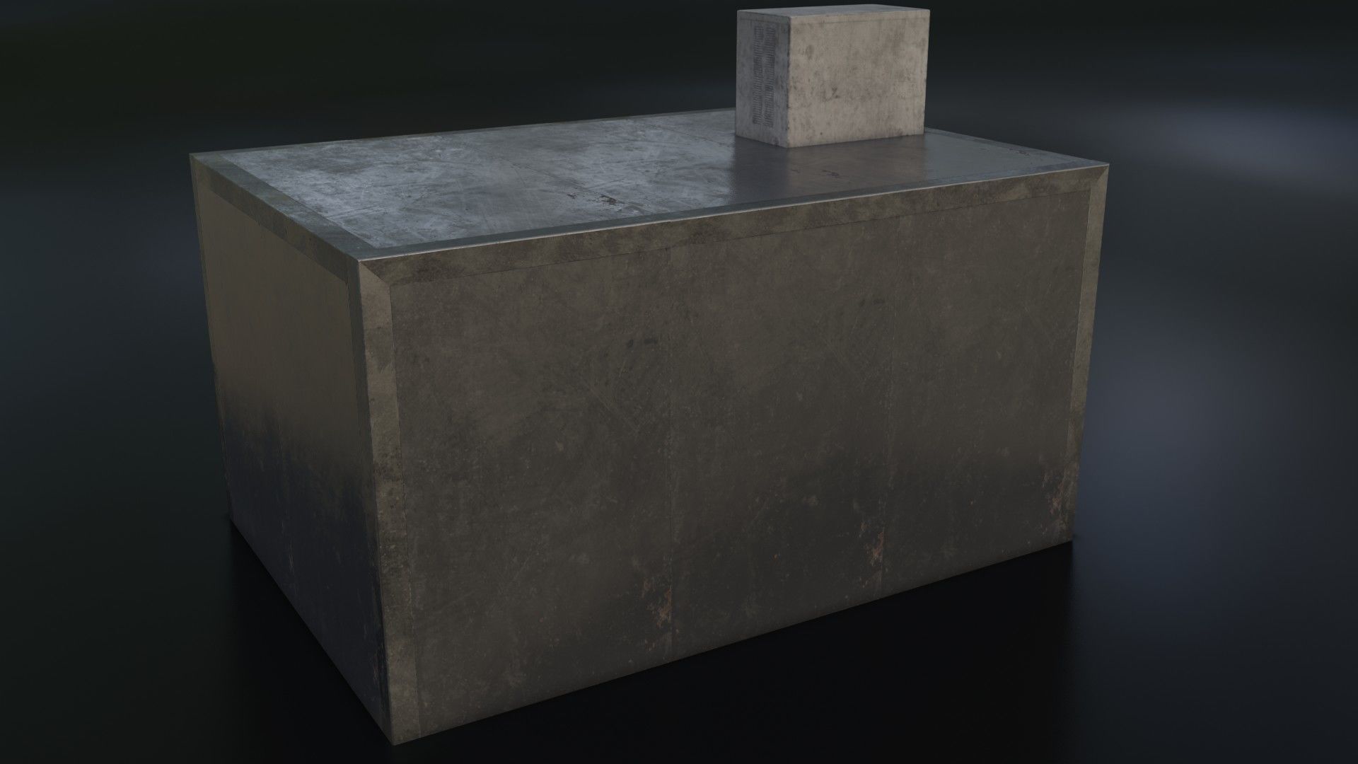 Old Dirty Morgue Drawer - Mortuary Fridge Low-poly 3D model_17