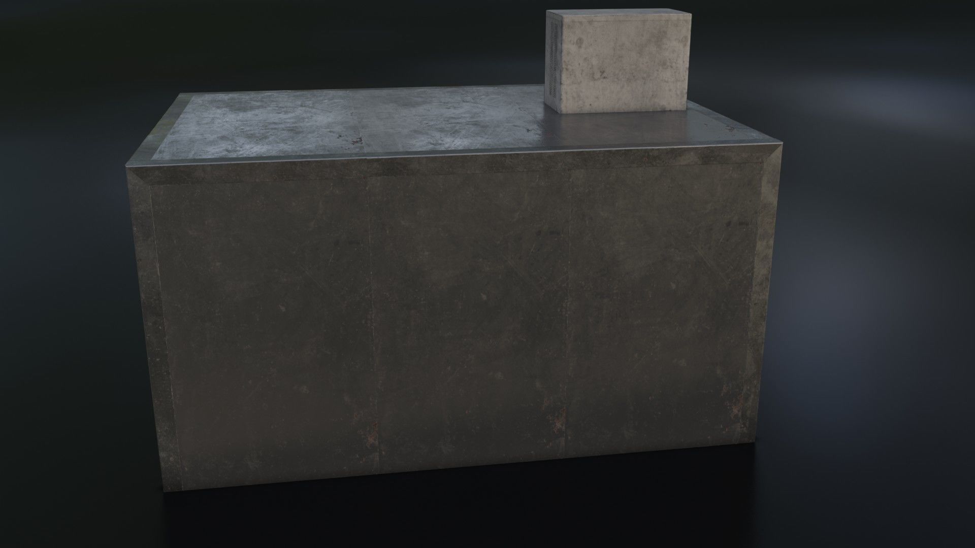 Old Dirty Morgue Drawer - Mortuary Fridge Low-poly 3D model_19