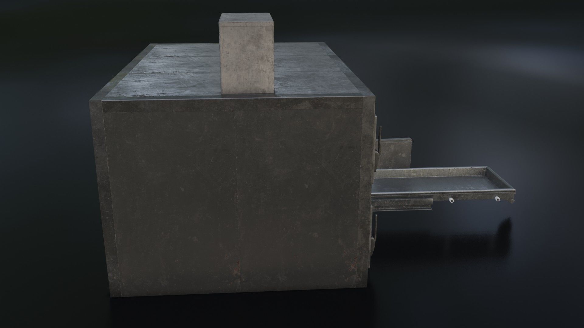 Old Dirty Morgue Drawer - Mortuary Fridge Low-poly 3D model_28