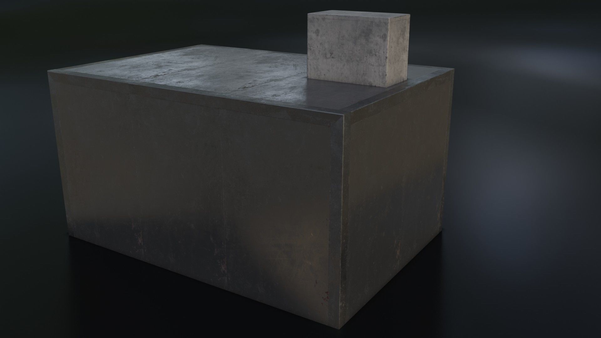 Old Dirty Morgue Drawer - Mortuary Fridge Low-poly 3D model_23