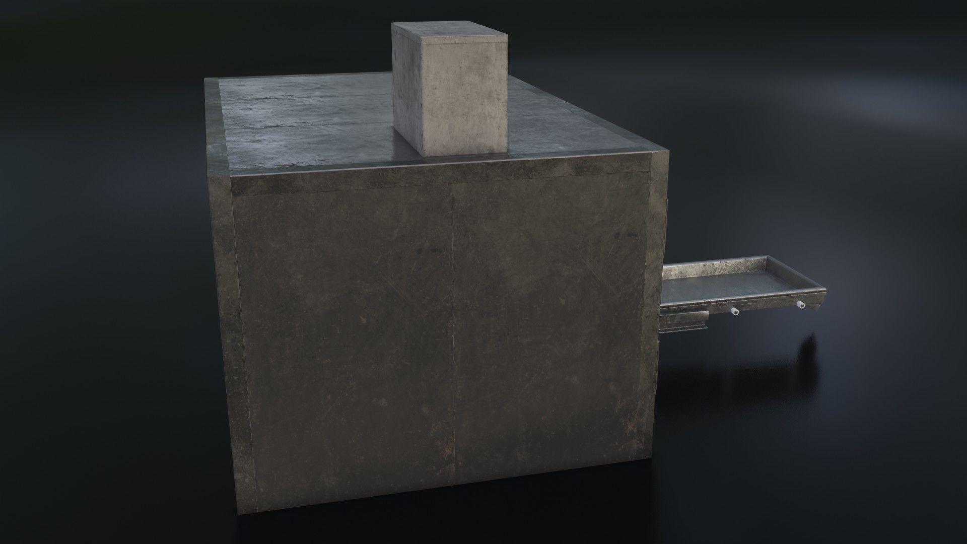 Old Dirty Morgue Drawer - Mortuary Fridge Low-poly 3D model_27