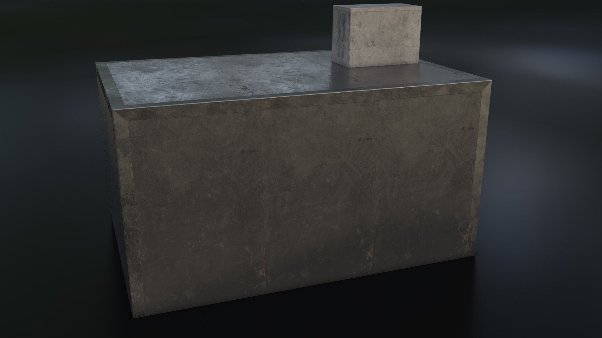 Old Dirty Morgue Drawer - Mortuary Fridge Low-poly 3D model_18