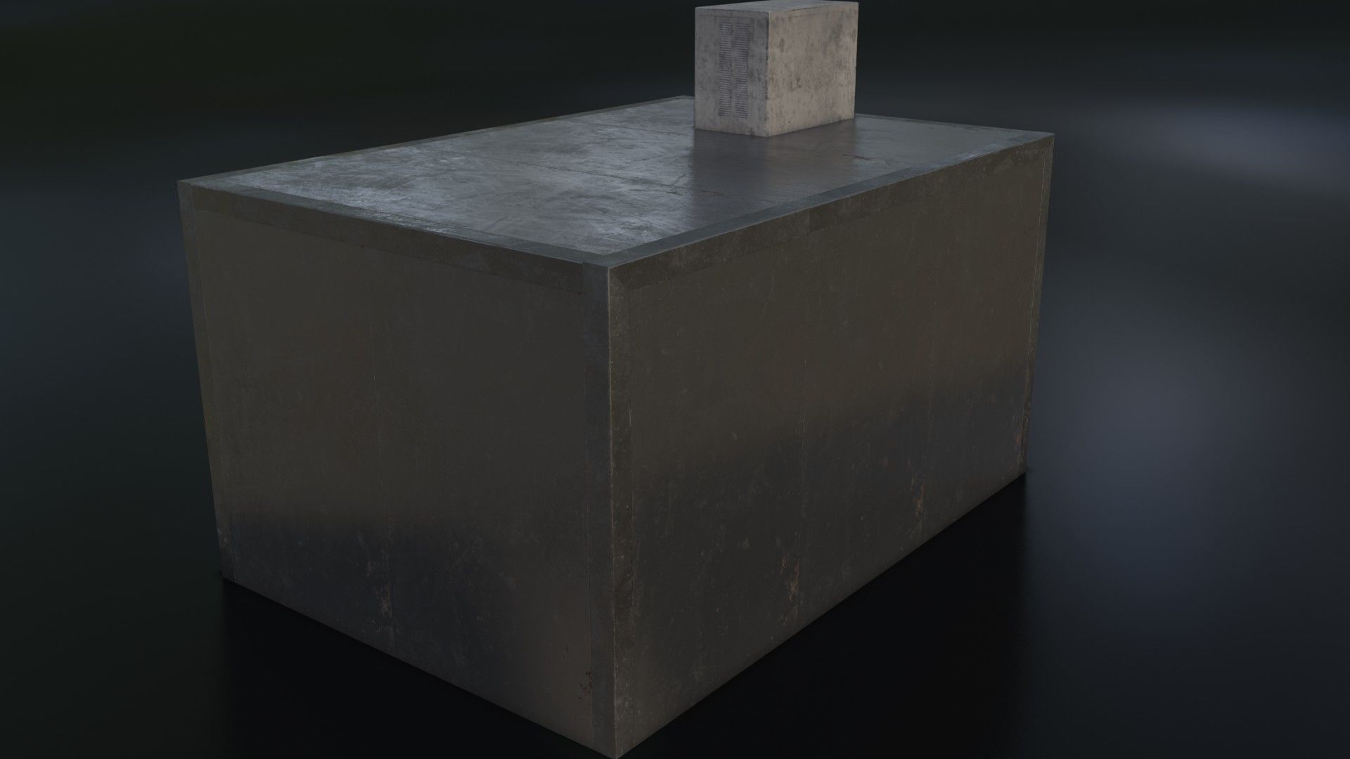 Old Dirty Morgue Drawer - Mortuary Fridge Low-poly 3D model_15