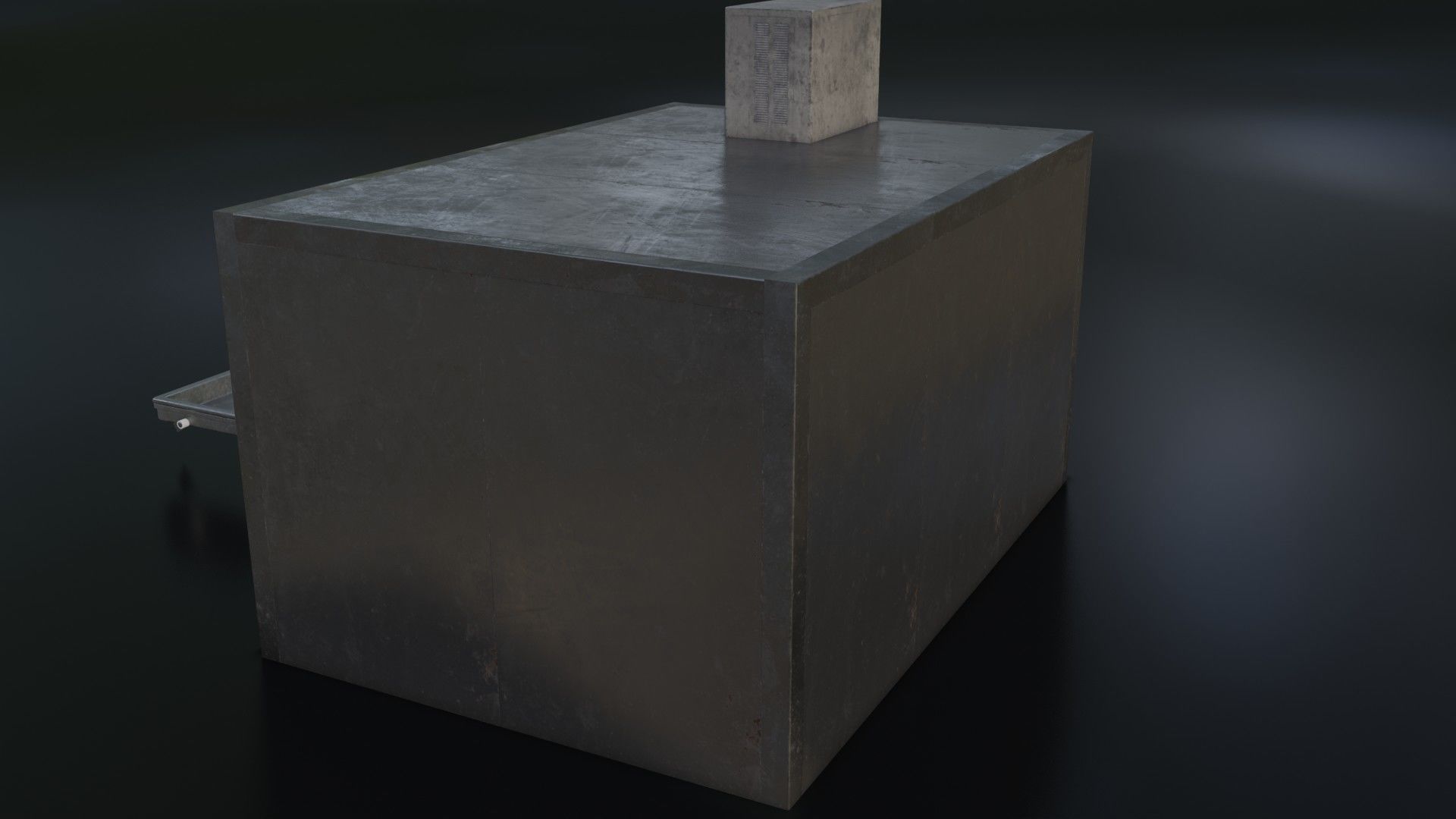 Old Dirty Morgue Drawer - Mortuary Fridge Low-poly 3D model_14