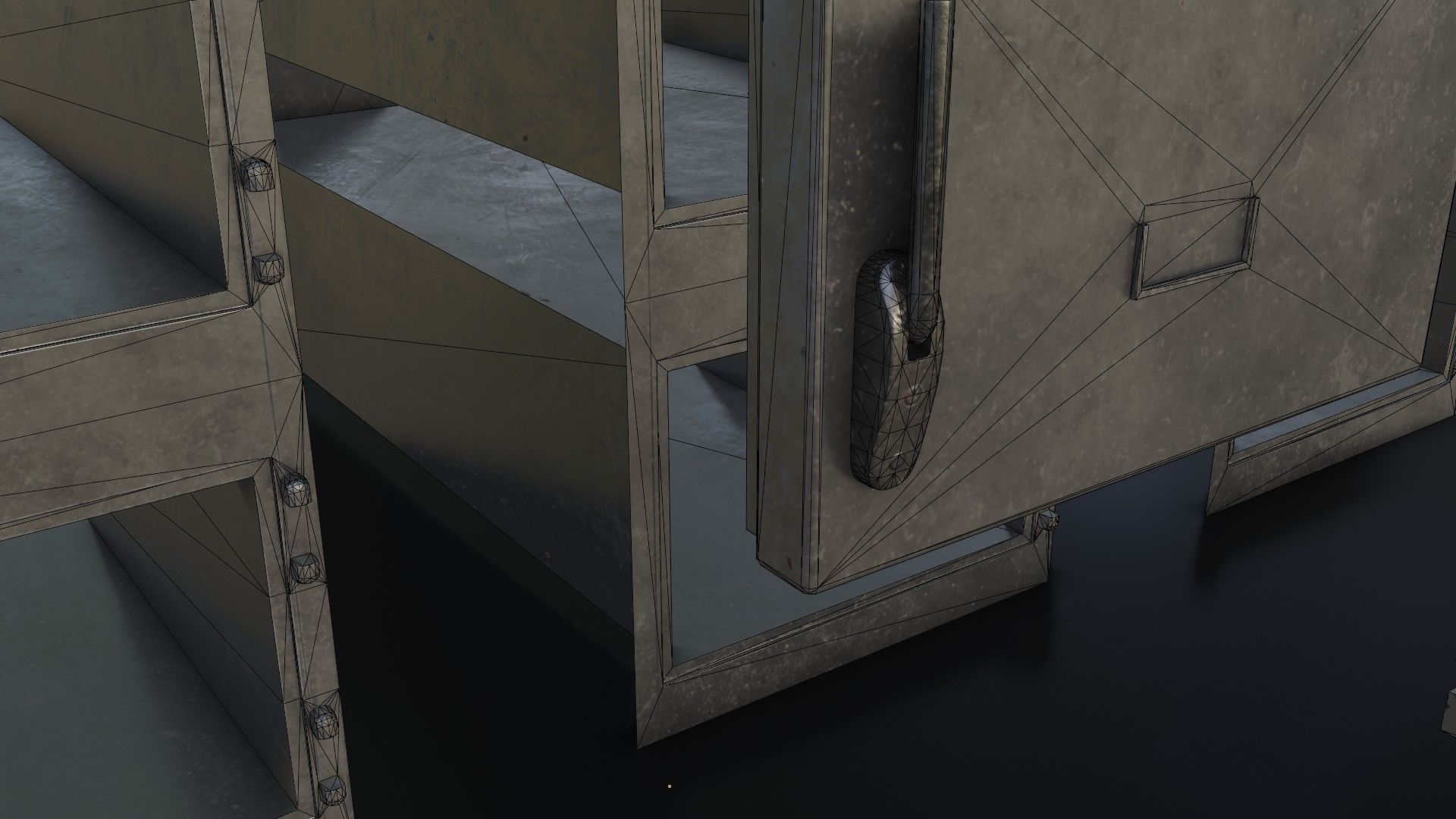 Old Dirty Morgue Drawer - Mortuary Fridge Low-poly 3D model_37