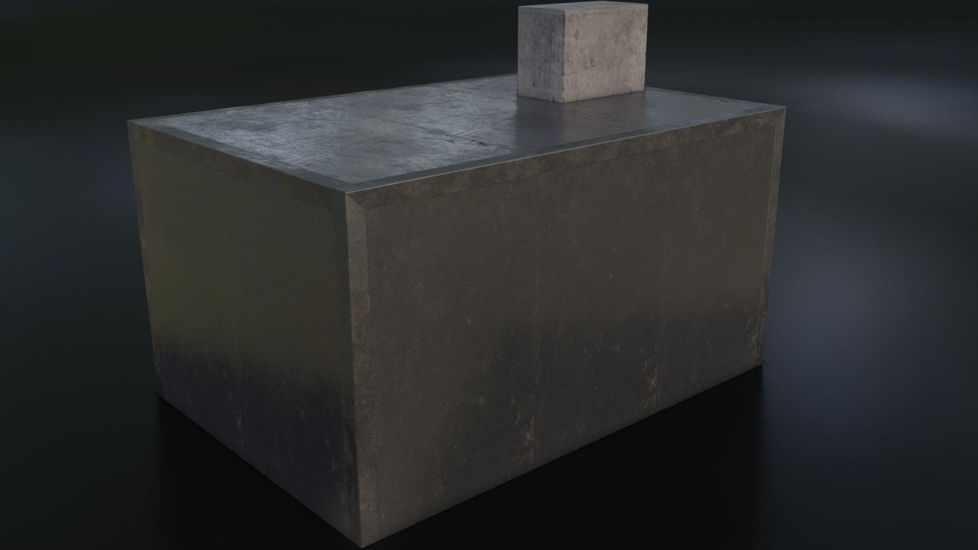 Old Dirty Morgue Drawer - Mortuary Fridge Low-poly 3D model_16
