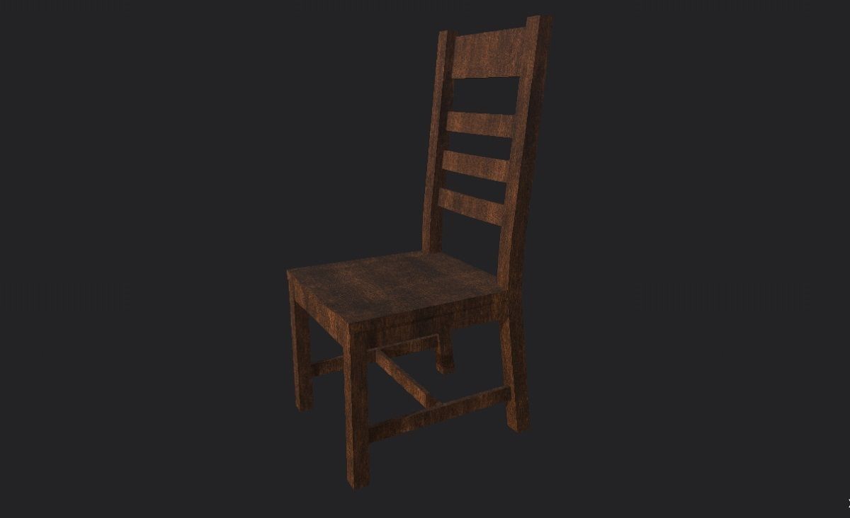 Darkwood Chair 3D Model Low-poly 3D model_5