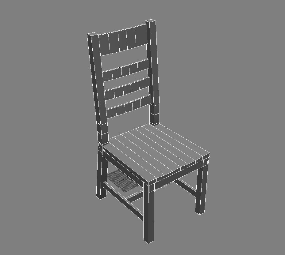 Darkwood Chair 3D Model Low-poly 3D model_11