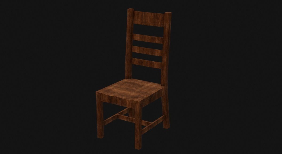 Darkwood Chair 3D Model Low-poly 3D model_3