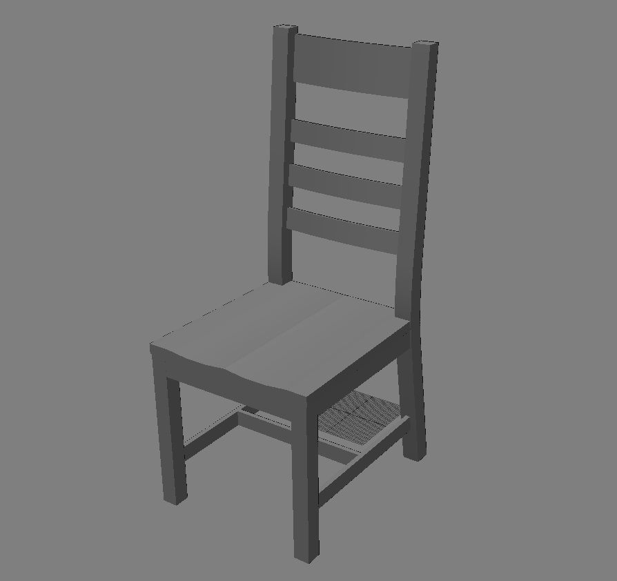 Darkwood Chair 3D Model Low-poly 3D model_9