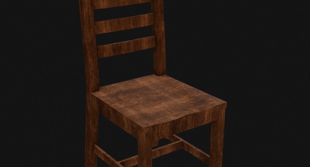 Darkwood Chair 3D Model Low-poly 3D model_2