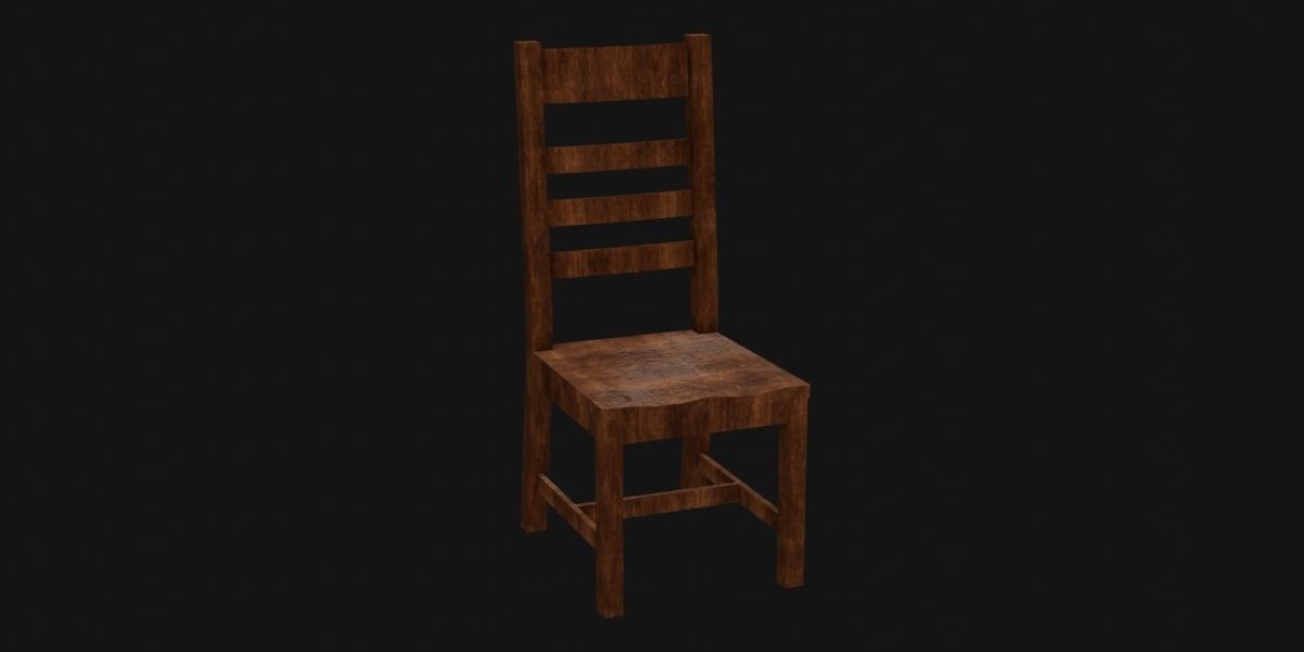 Darkwood Chair 3D Model Low-poly 3D model_1