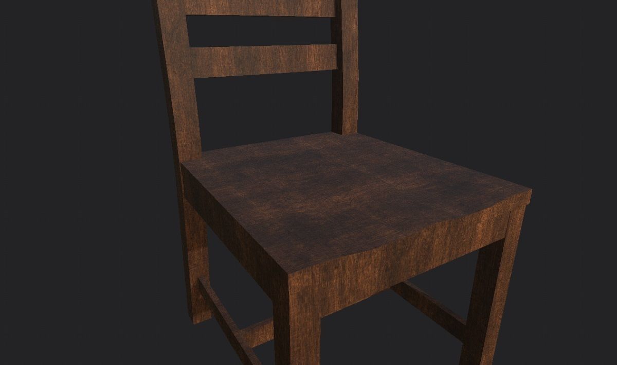 Darkwood Chair 3D Model Low-poly 3D model_7