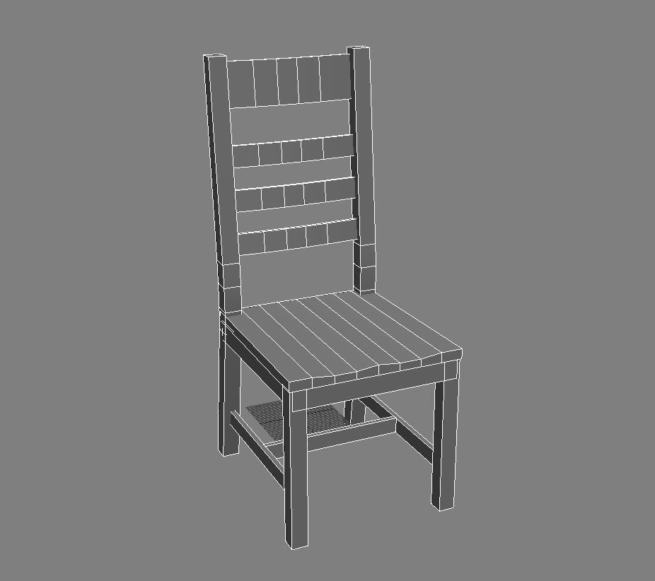 Darkwood Chair 3D Model Low-poly 3D model_8