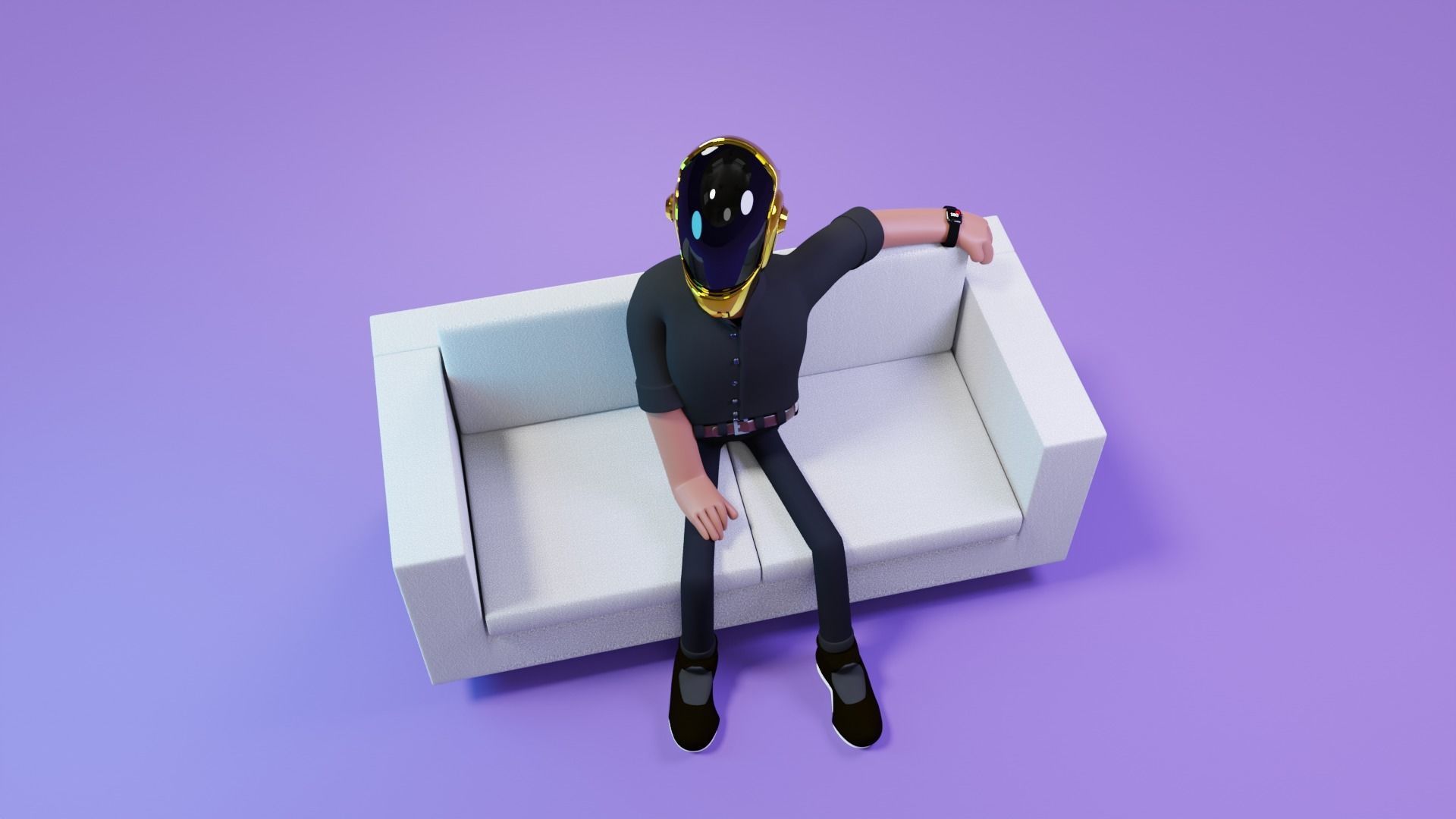Daft Punk 3D Character for animation 3D model_2