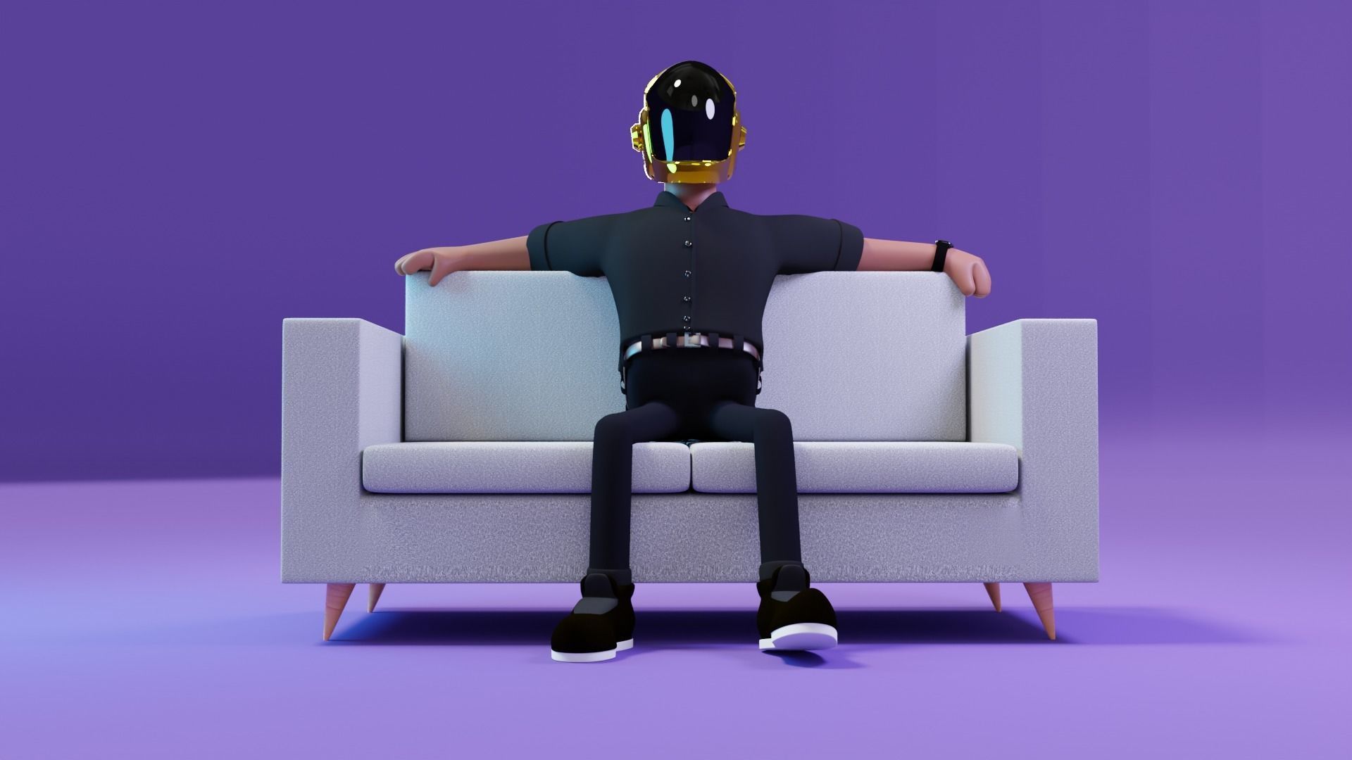 Daft Punk 3D Character for animation 3D model_3